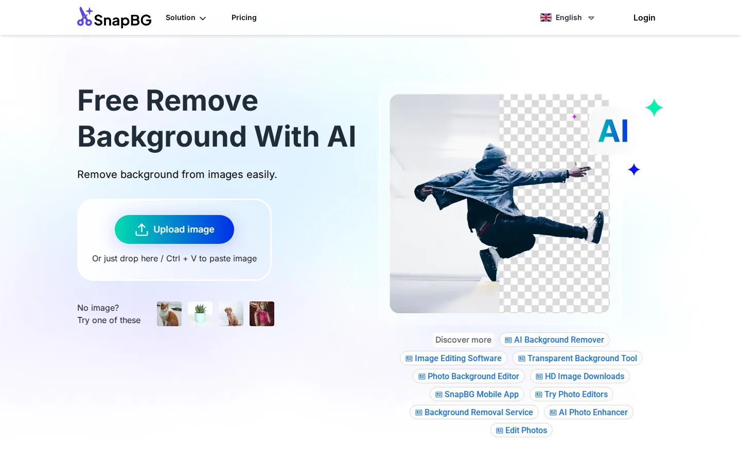 SnapBG AI Background Remover product screenshot