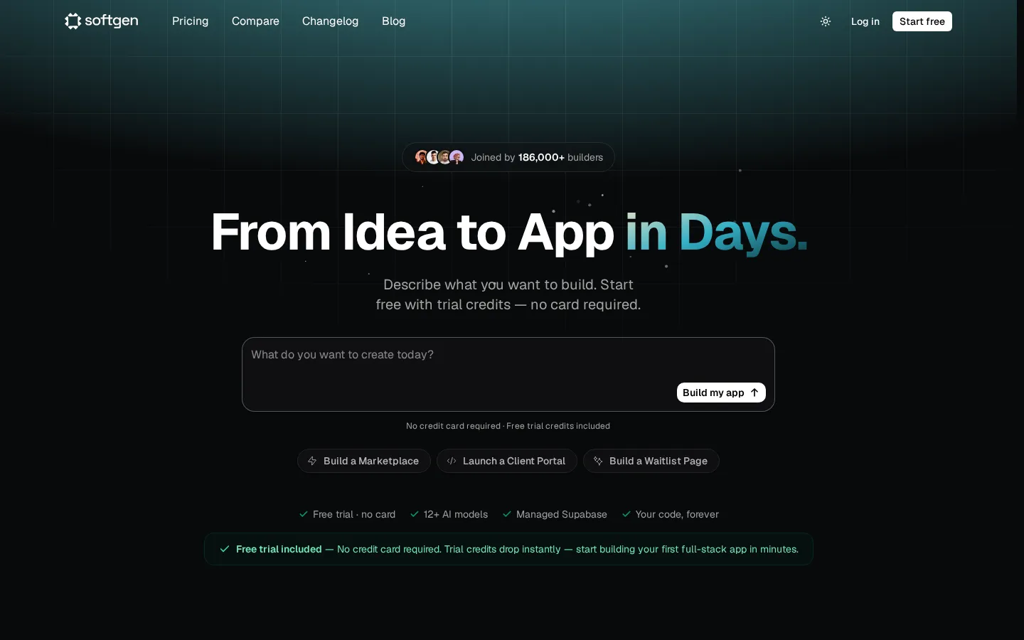 Softgen AI App Builder product screenshot
