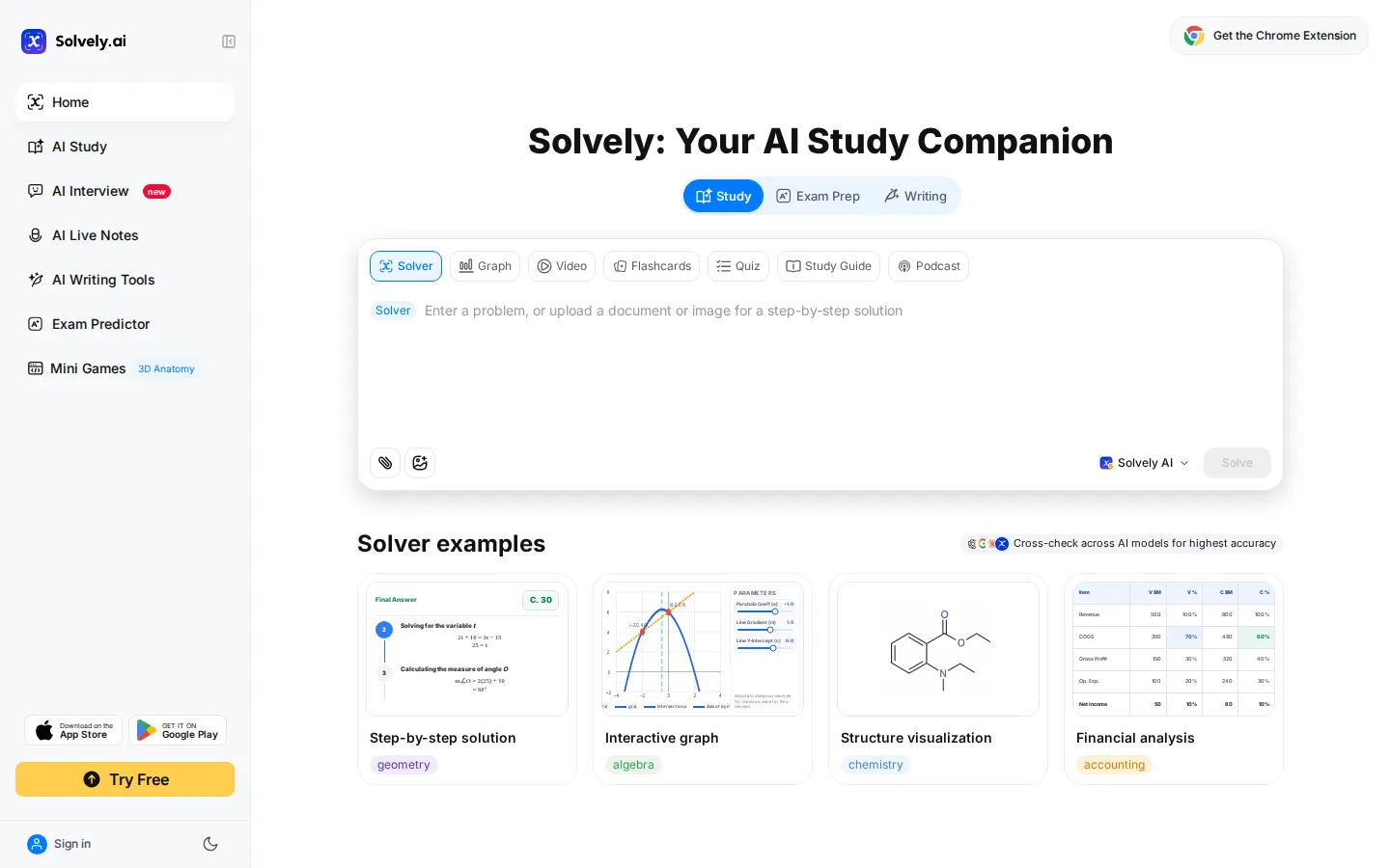 Solvely AI Homework Helper product screenshot