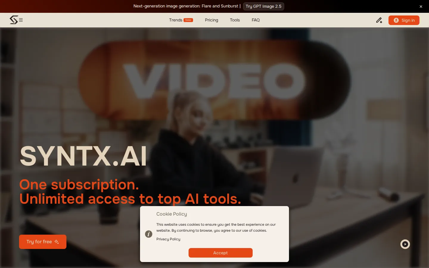 SYNTX.AI AI Models product interface screenshot