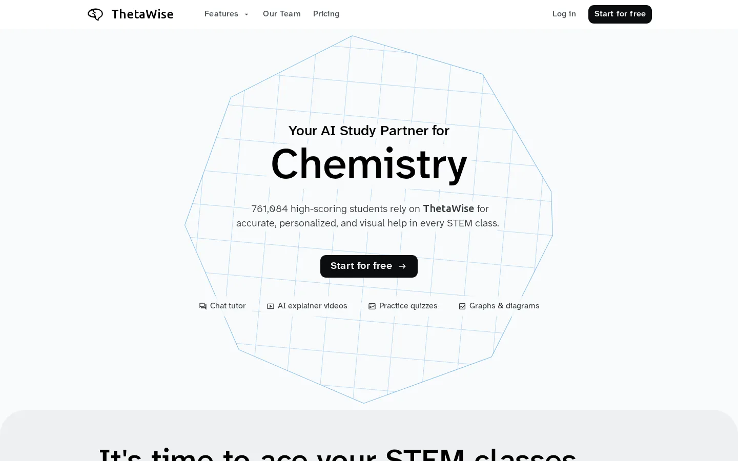 ThetaWise AI Homework Helper product interface screenshot