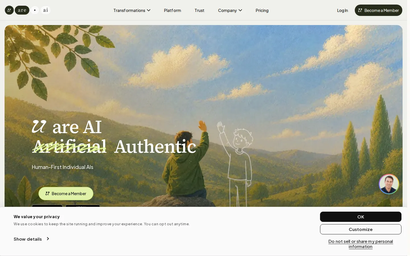Uare AI AI Character product interface screenshot