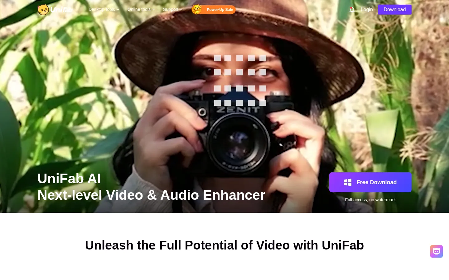 UniFab AI Video Enhancer product interface screenshot