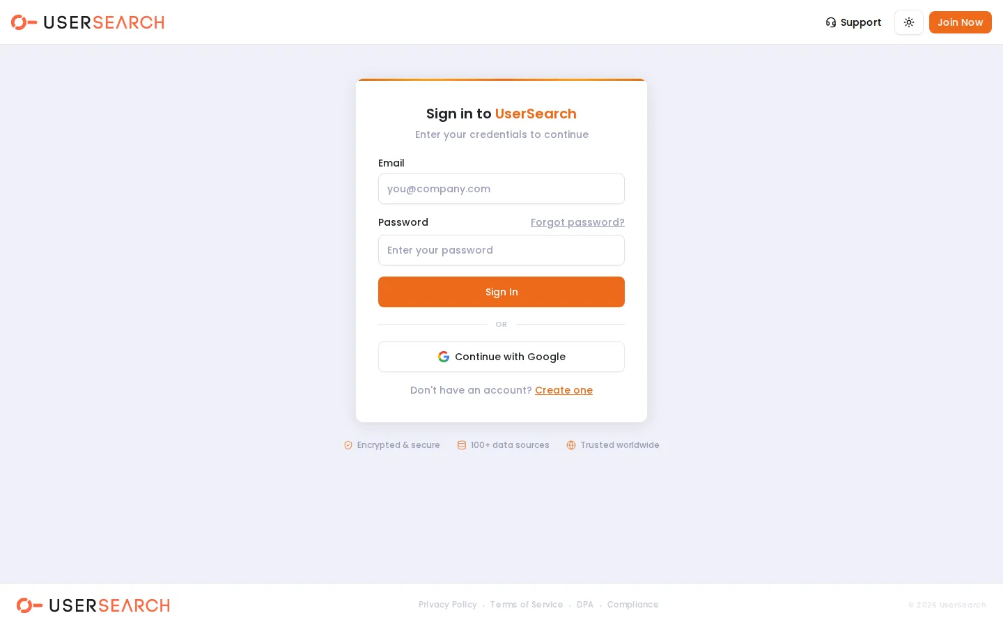 UserSearch Research & Data Analysis product screenshot