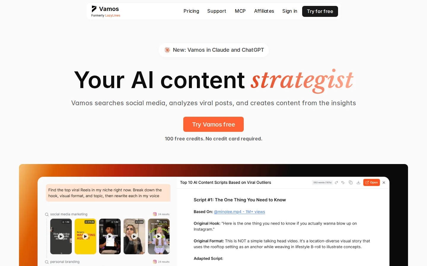 Vamos AI Marketing product screenshot