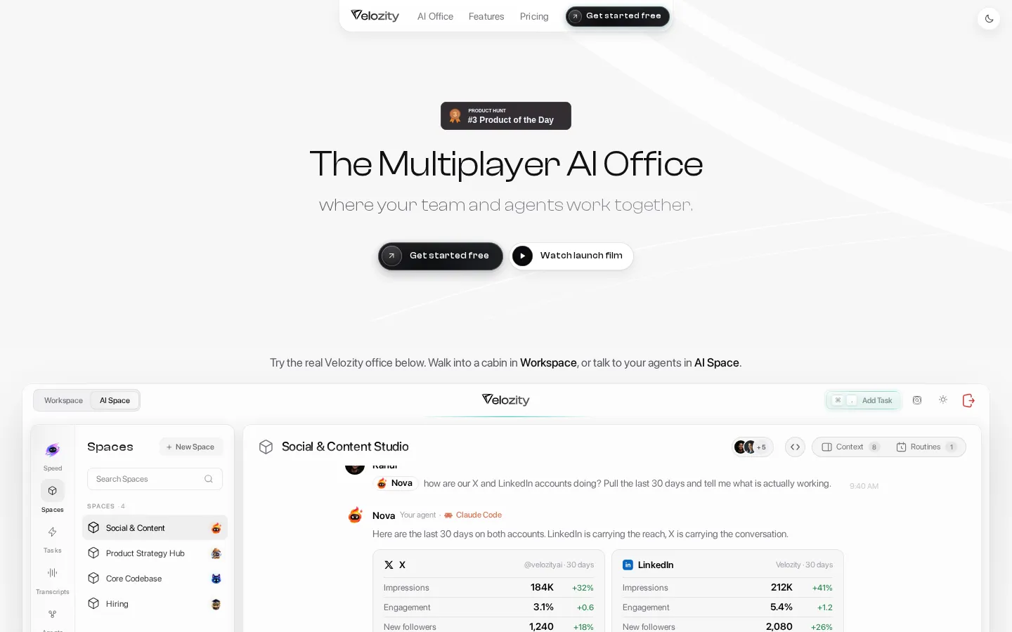 Velozity AI Workflow product screenshot