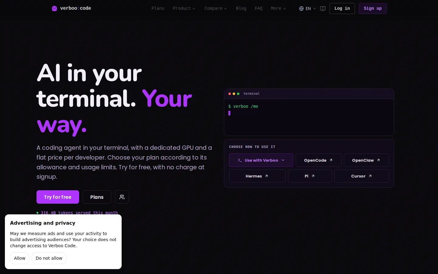 Verboo AI Code Generator product screenshot