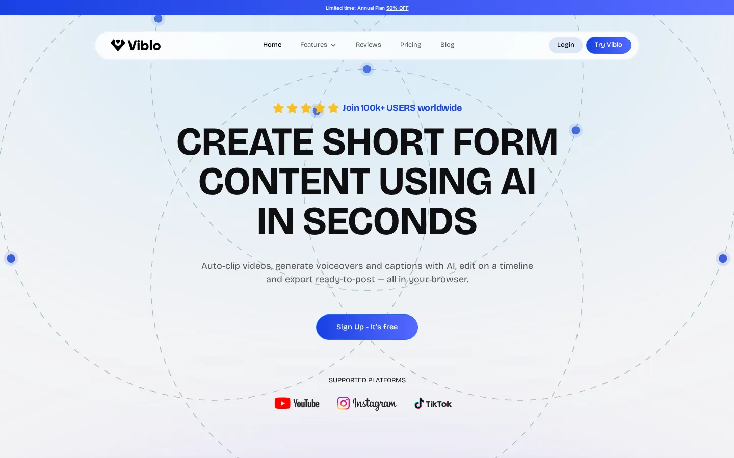 Viblo AI Video Editor product interface screenshot