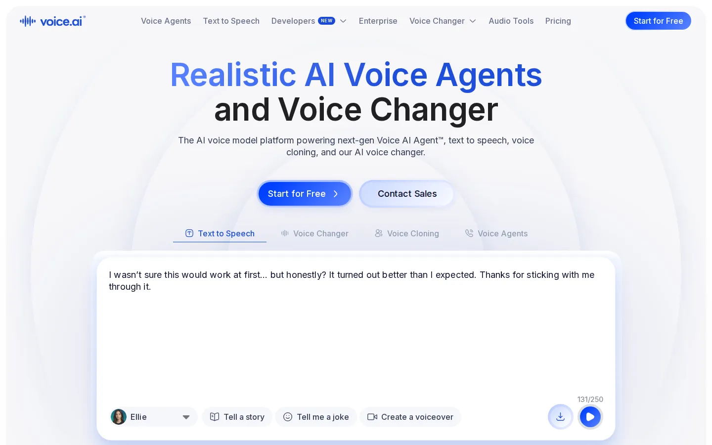Voice.ai AI Voice Generator product interface screenshot