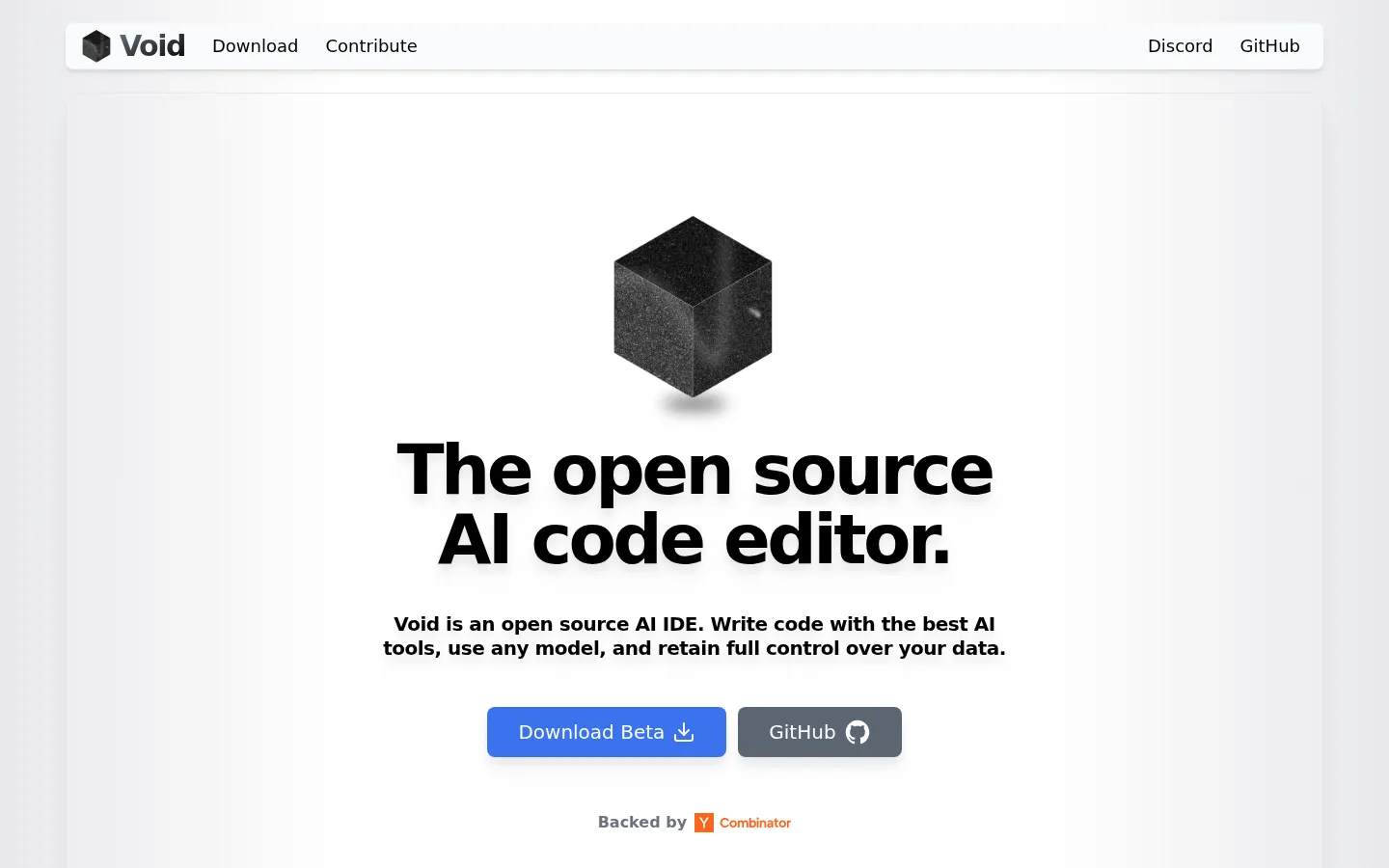 Void AI Developer Tools product screenshot