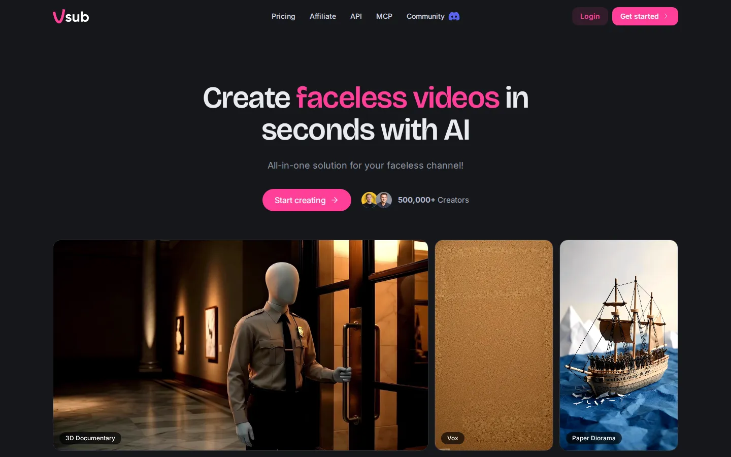 Vsub AI Video Generator product screenshot
