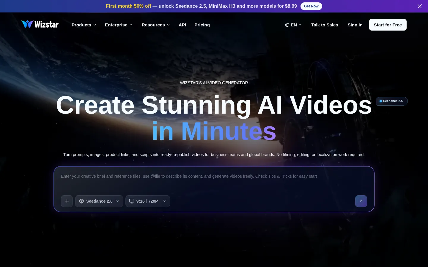 Wizstar AI UGC Video Generator product screenshot