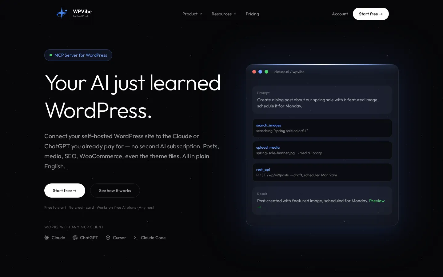 WPVibe AI Workflow product screenshot