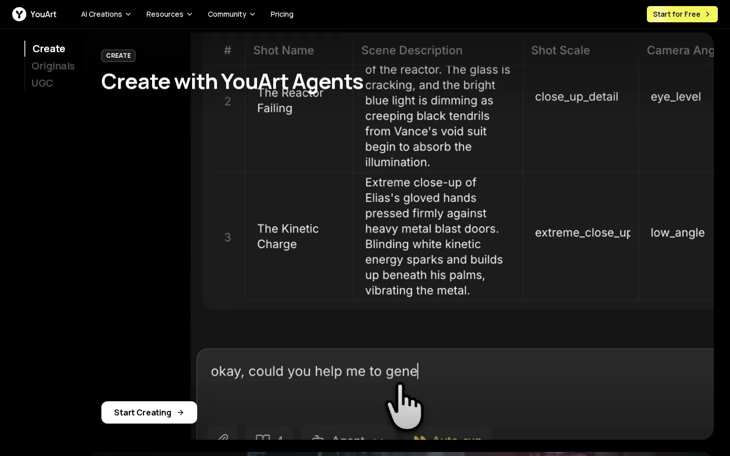YouArt AI Video Generator product screenshot