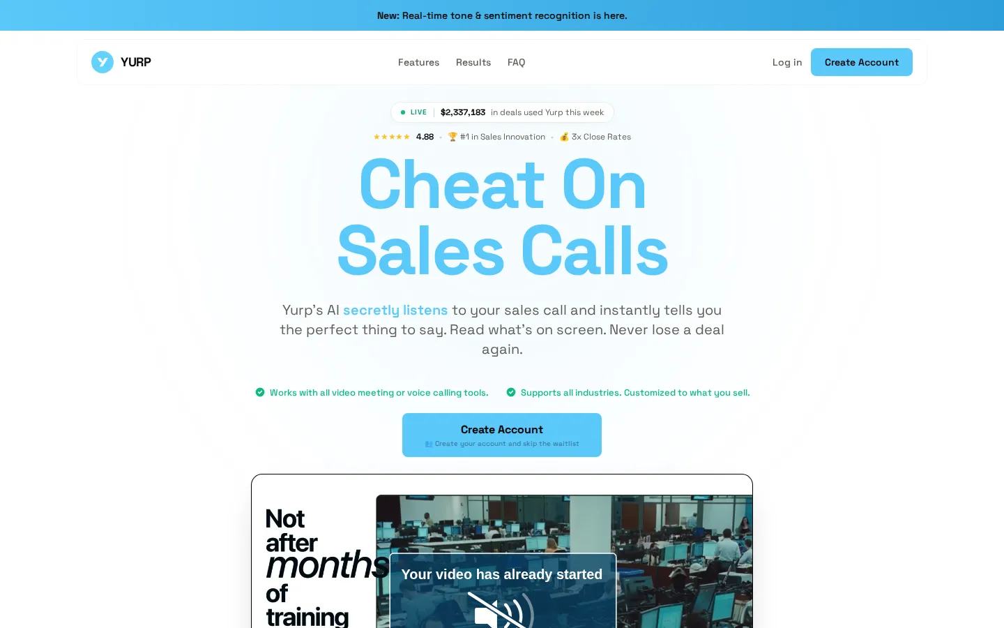 Yurp AI Sales product screenshot