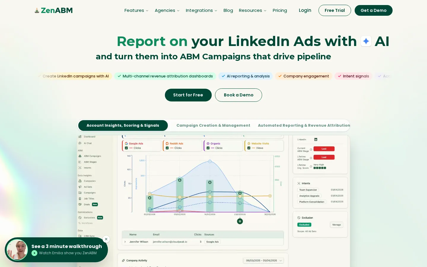 ZenABM AI Marketing product interface screenshot